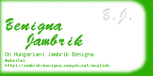 benigna jambrik business card